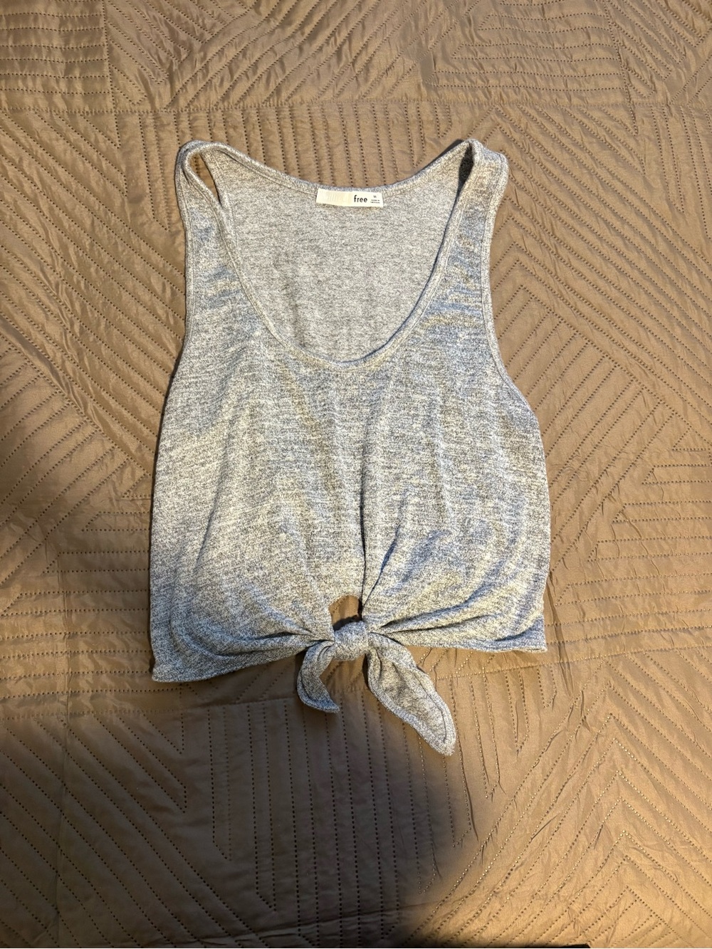 Aritzia Wilfred Free Grey Tie-Front Tank Top – Medium